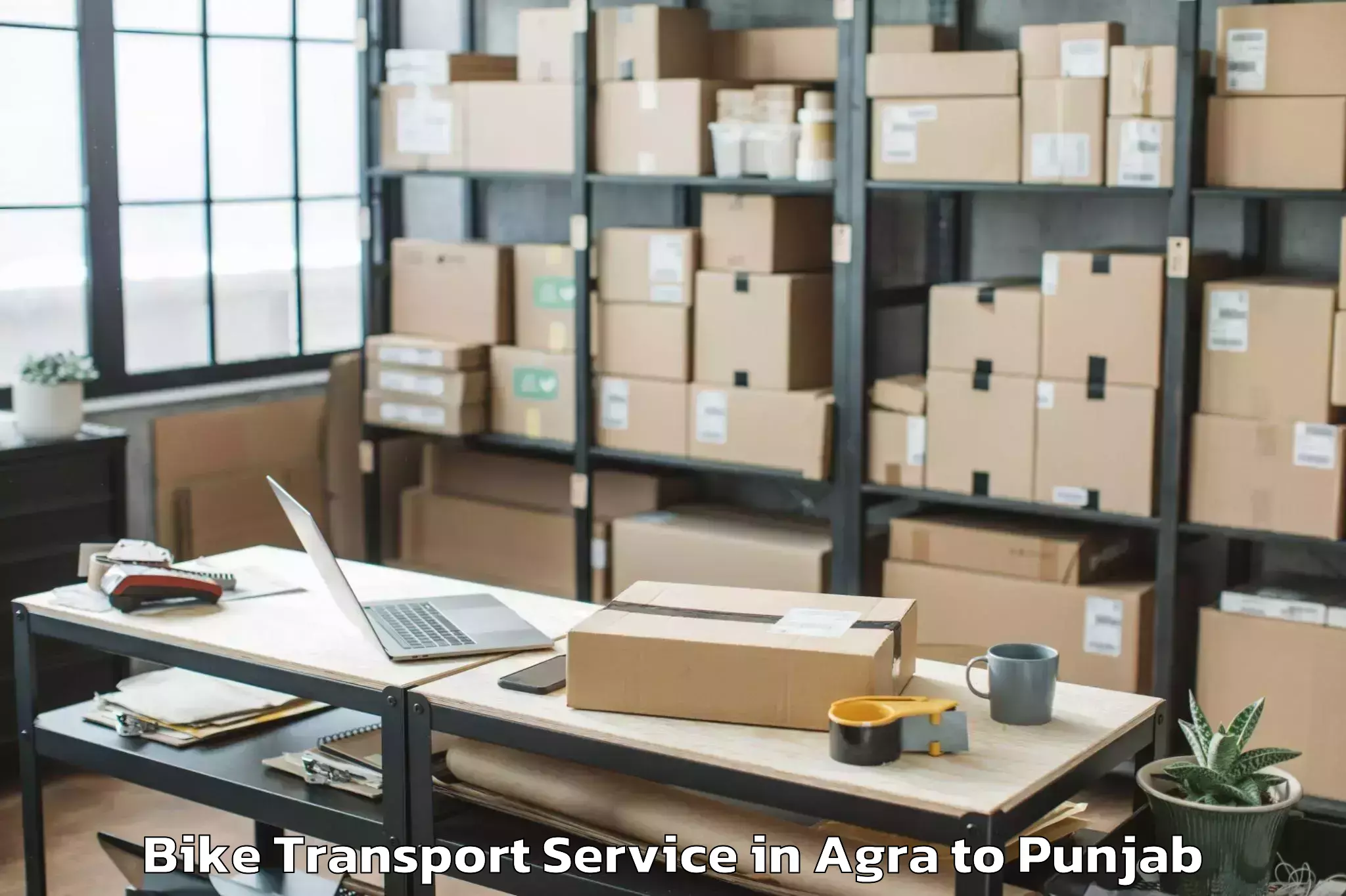 Professional Agra to Firozpur Bike Transport